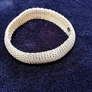 NWOT Sterling silver mesh cuff bracelet